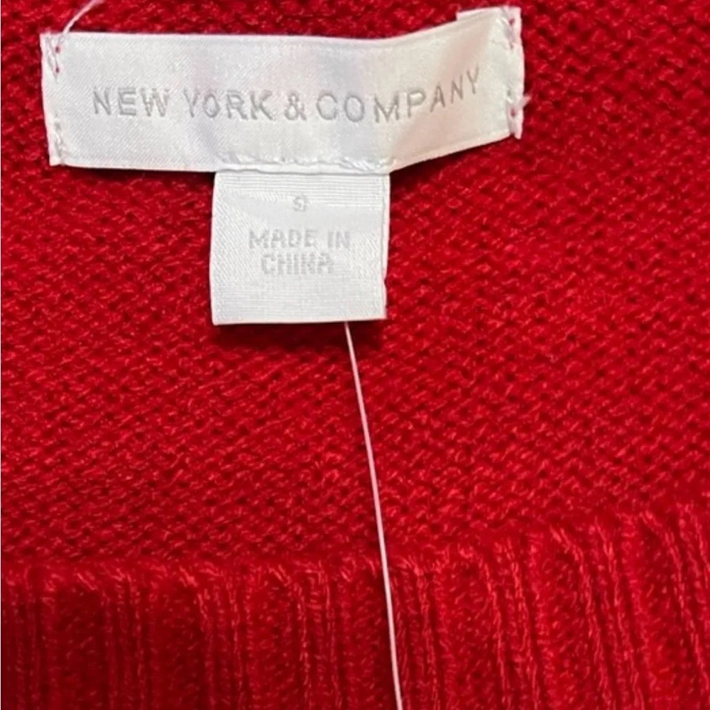 New York & Company  Red Sweater with Fashionable Lady Design New w/ Tags - Picture 2 of 3